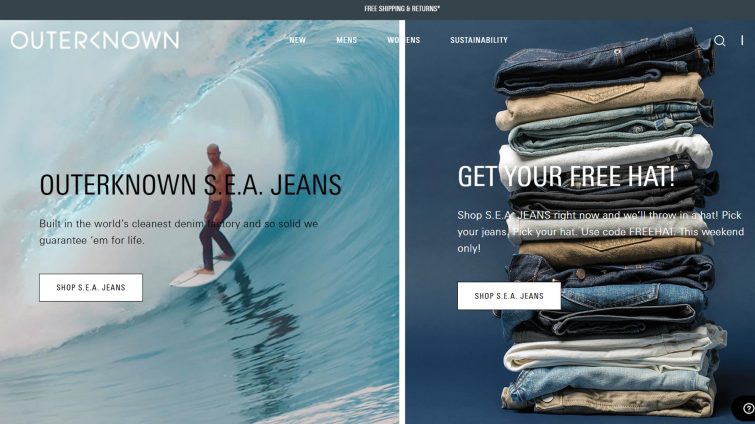 gratis kappe bei outerknown jeans bestellung geschenkt bekommen mit gutschein code freehat